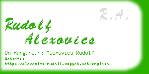 rudolf alexovics business card